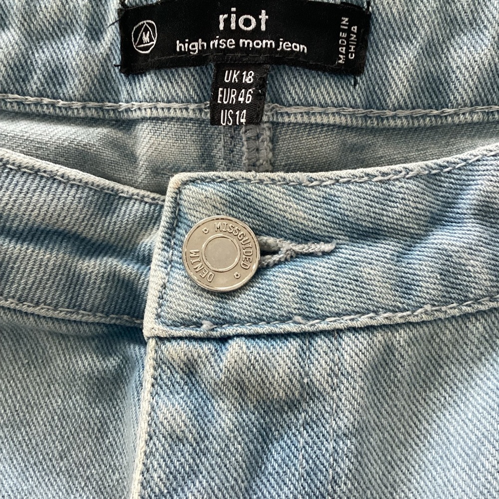 Missguided Riot High Rise Patchwork Jeans Size 14 - Picture 7 of 10